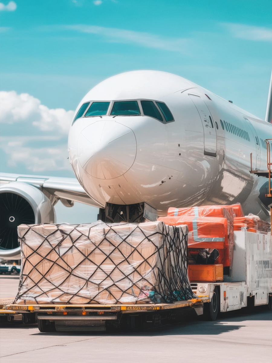 荷物を輸入している飛行機の画像